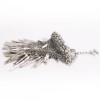 Bracelet maille CHANEL en métal argenté et cristal de roche