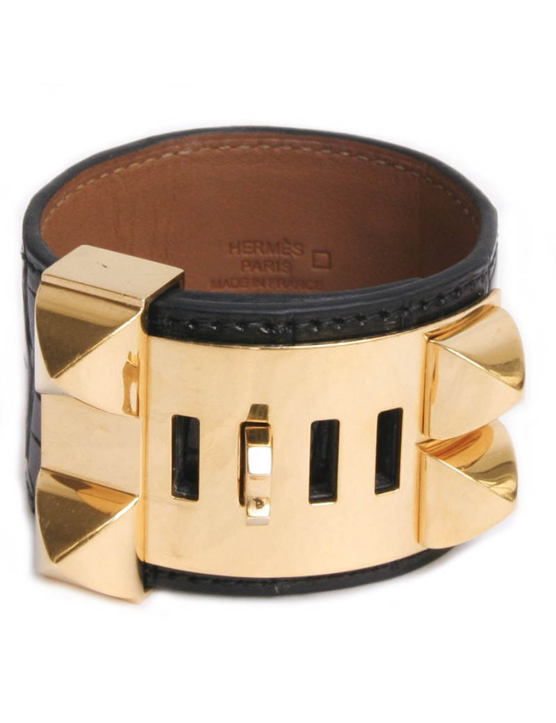 Manchette HERMES  taille S crocodile noir