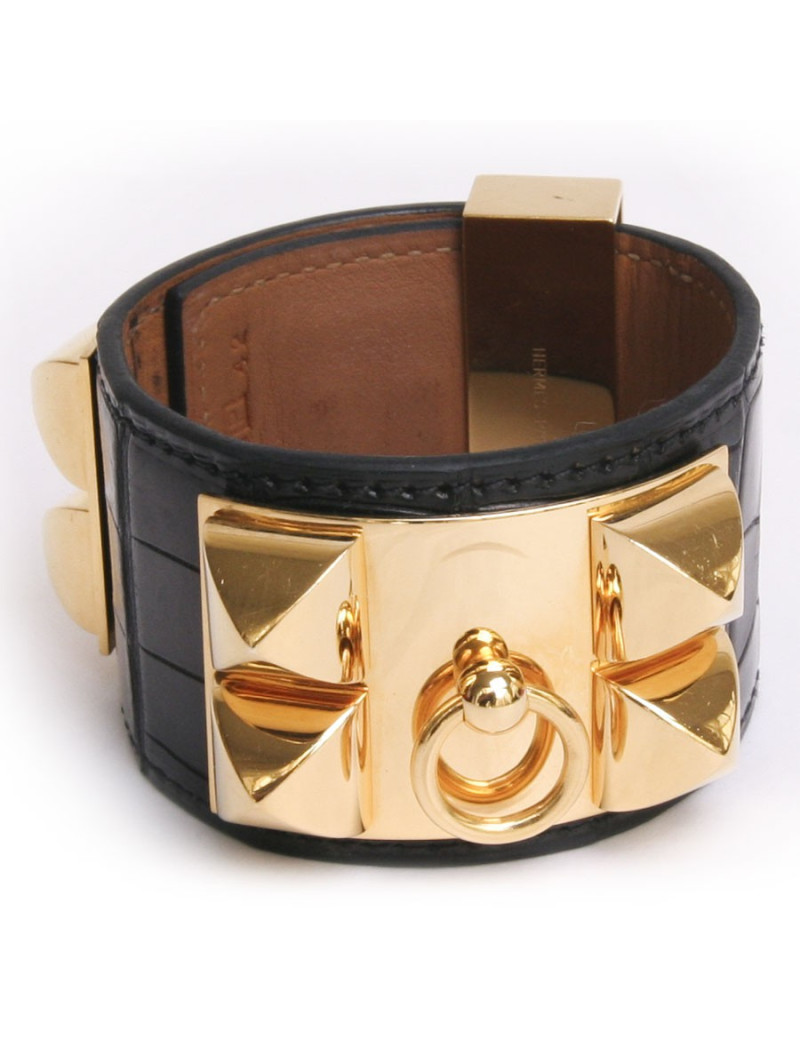 Manchette HERMES  taille S crocodile noir