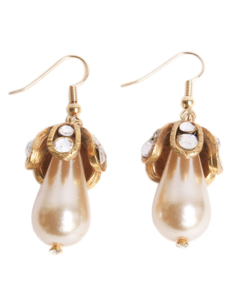 Clous d'oreille MARGUERITE DE VALOIS perle ovale