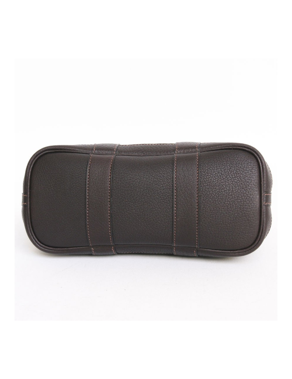 Sac "gardenparty"HERMES mini toile et cuir marron