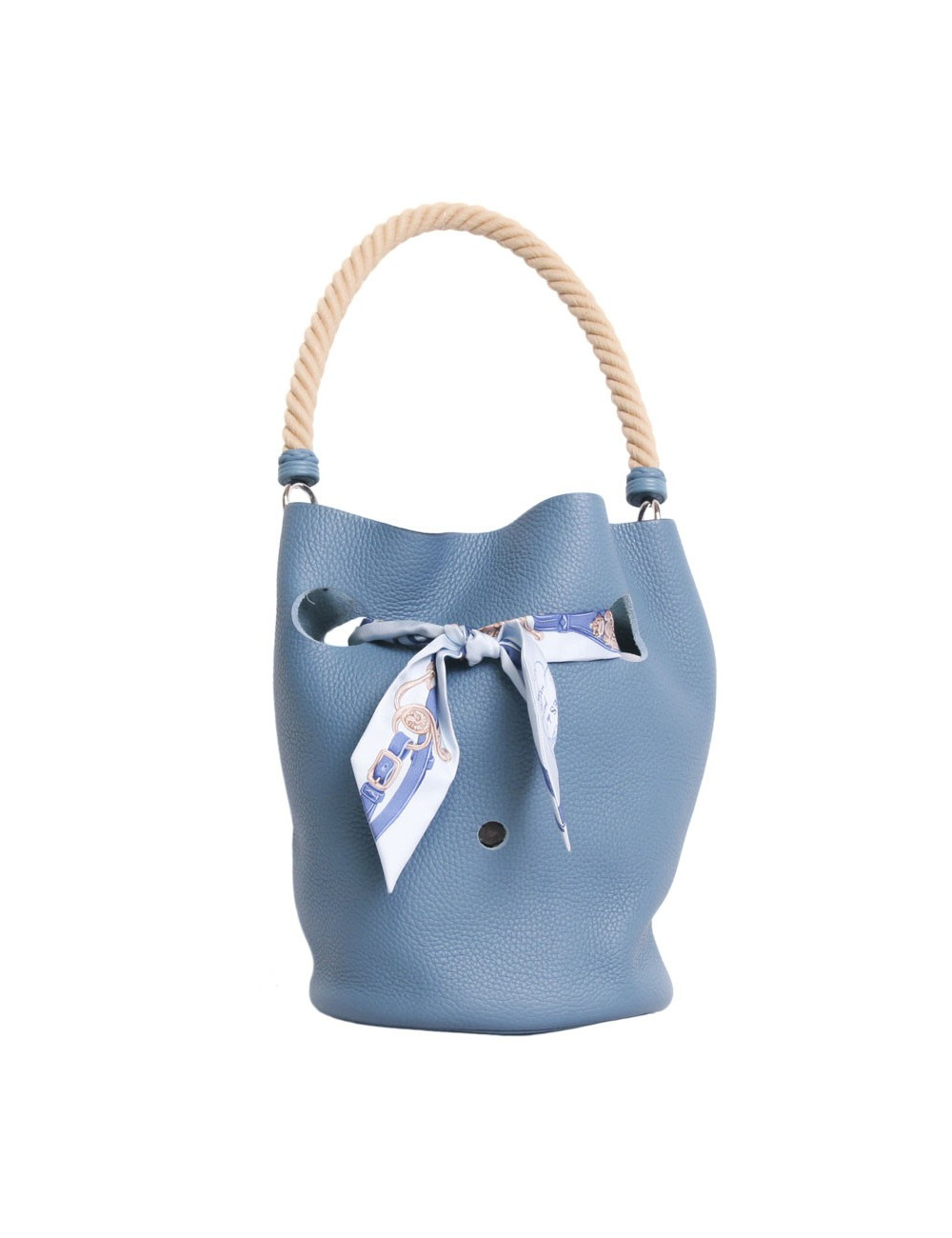 Sac  seau HERMES veau taurillon clémence bleu 