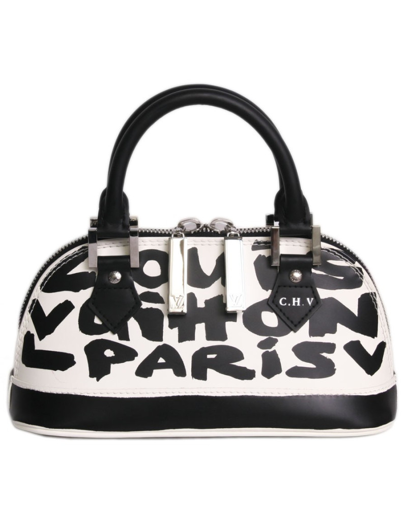 Sac "Alma Graff" LOUIS VUITTON PM cuir glacé monogram graffiti