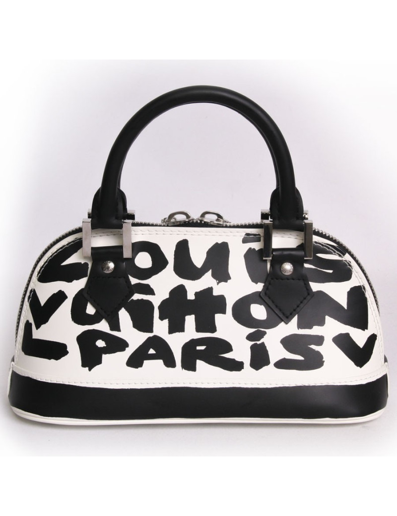 Sac "Alma Graff" LOUIS VUITTON PM cuir glacé monogram graffiti