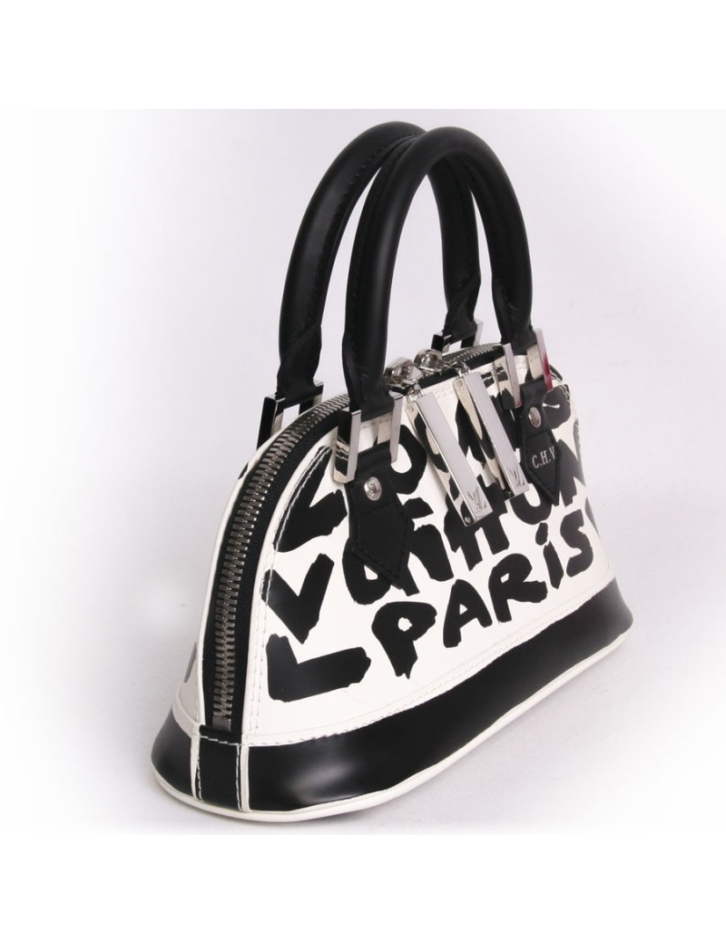 Sac "Alma Graff" LOUIS VUITTON PM cuir glacé monogram graffiti