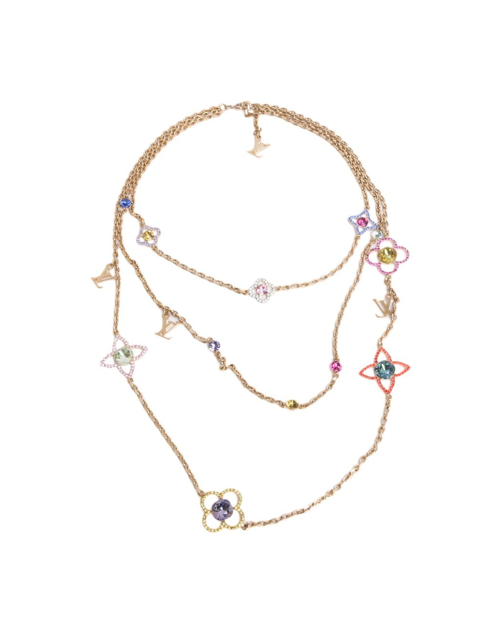 Collier LOUIS VUITTON  triple rangs métal doré