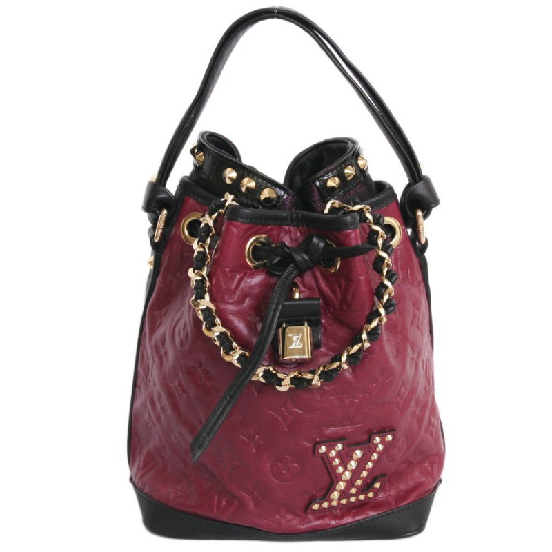 Bag Neo Noah LOUIS VUITTON leather embossed monogram raspberry - VALOIS  VINTAGE PARIS