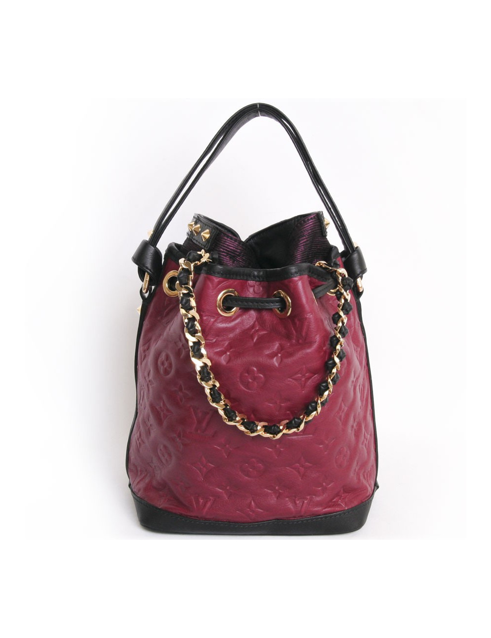 Sac "Néo Noé" LOUIS VUITTON cuir embossé monogram framboise