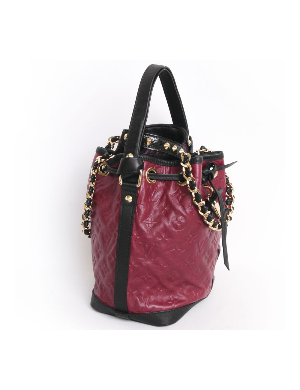 Sac "Néo Noé" LOUIS VUITTON cuir embossé monogram framboise