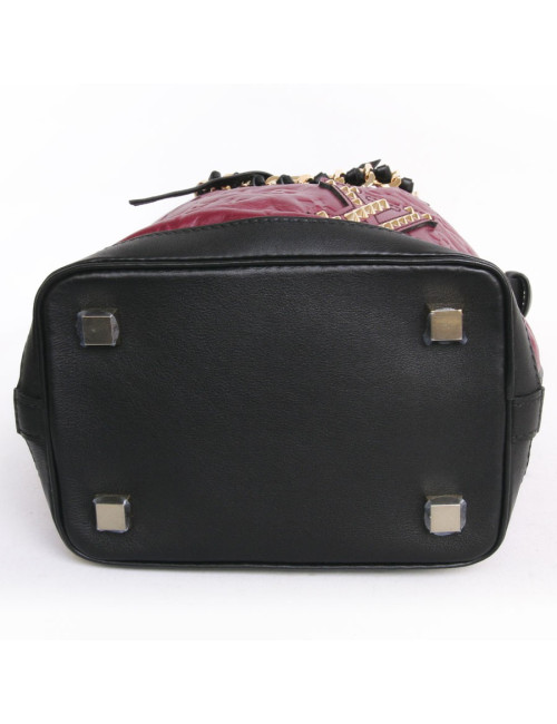 Sac "Néo Noé" LOUIS VUITTON cuir embossé monogram framboise