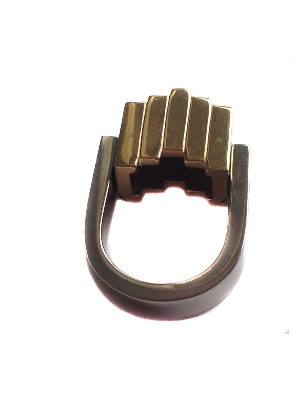 Bague BALENCIAGA T 55 Acier palladium et doré 