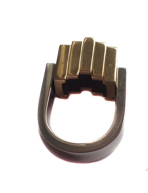 Bague BALENCIAGA T 55 Acier palladium et doré 