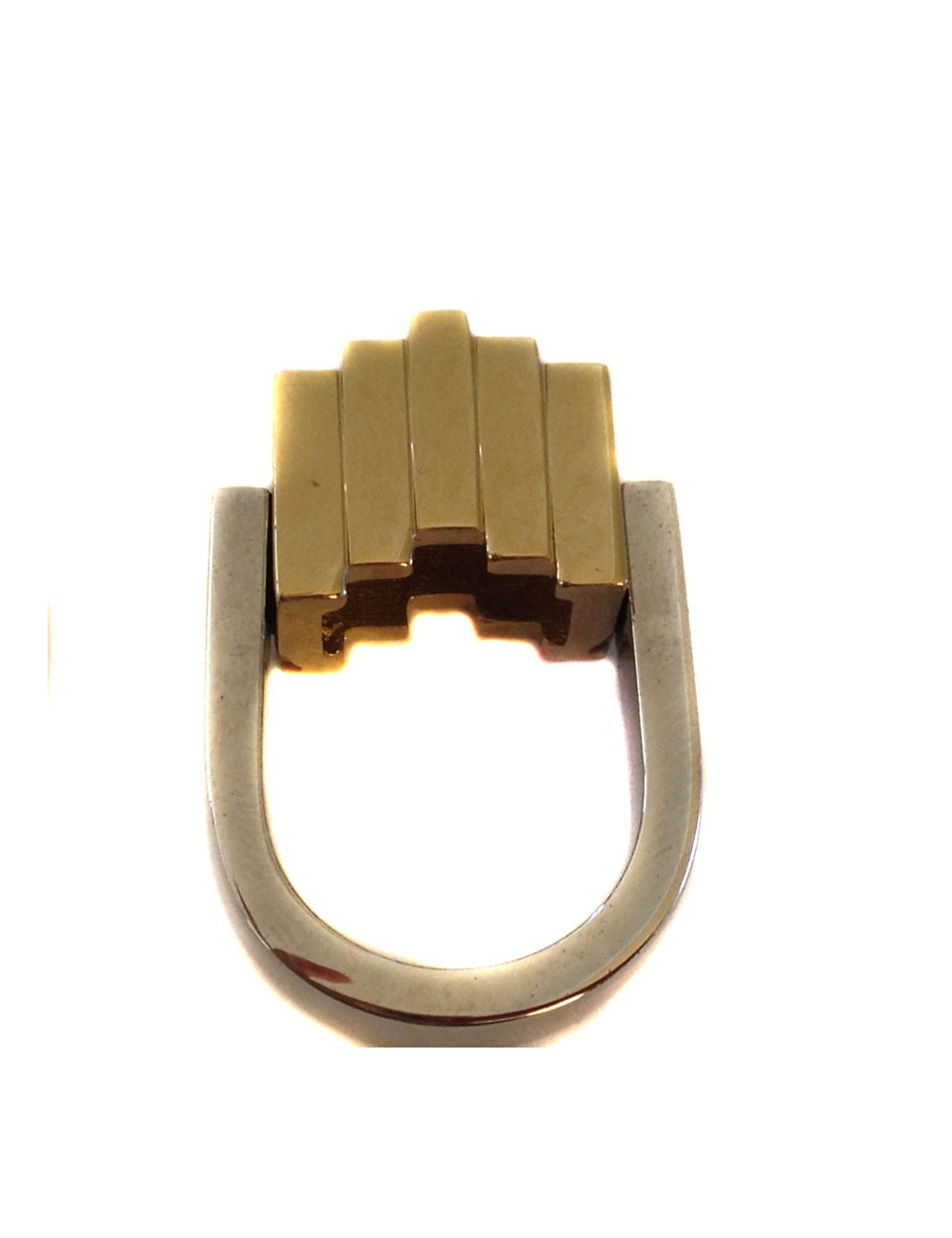 Bague BALENCIAGA T 55 Acier palladium et doré 