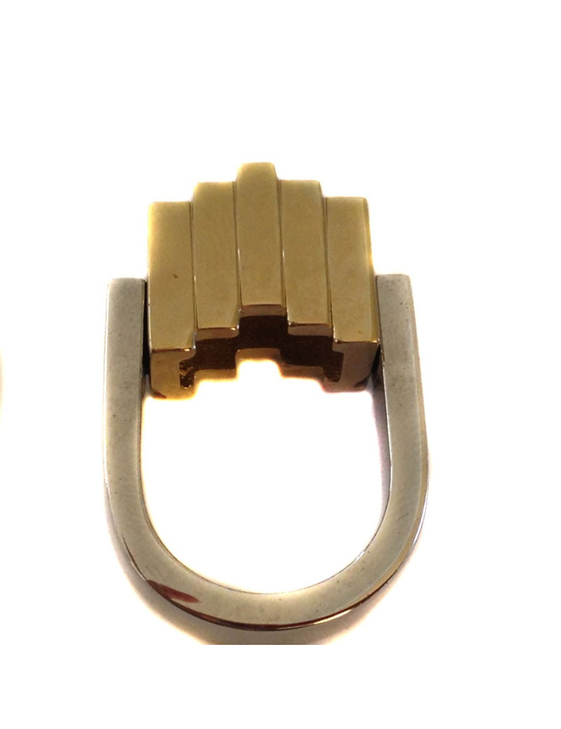 Bague BALENCIAGA T 55 Acier palladium et doré 