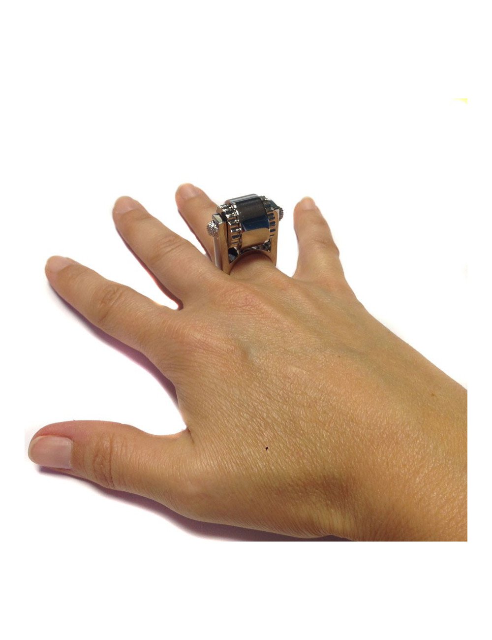 Bague BALENCIAGA t 51 métal palladium