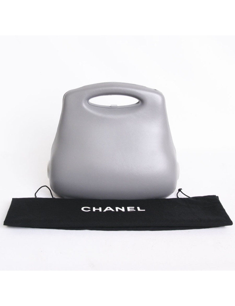 Sac CHANEL collector "Première  2005"  en cuir gris