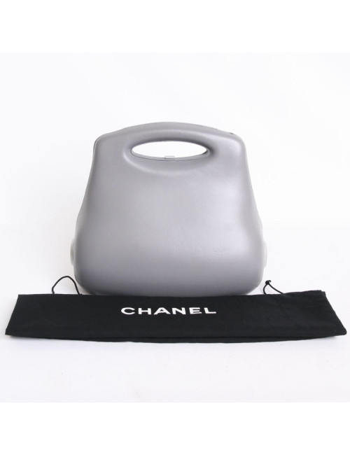 Sac CHANEL collector "Première  2005"  en cuir gris