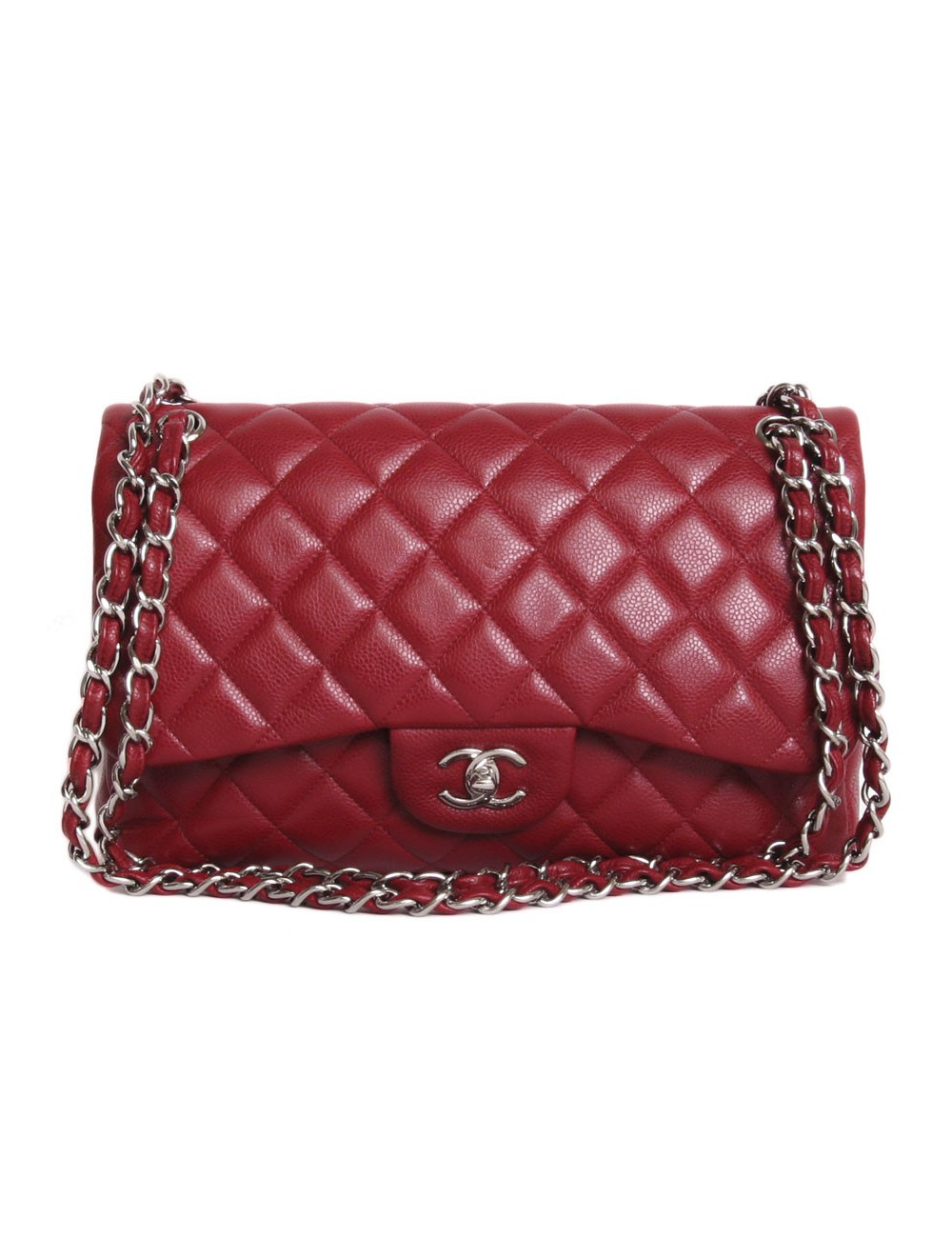 Sac Jumbo CHANEL cuir caviar rouge