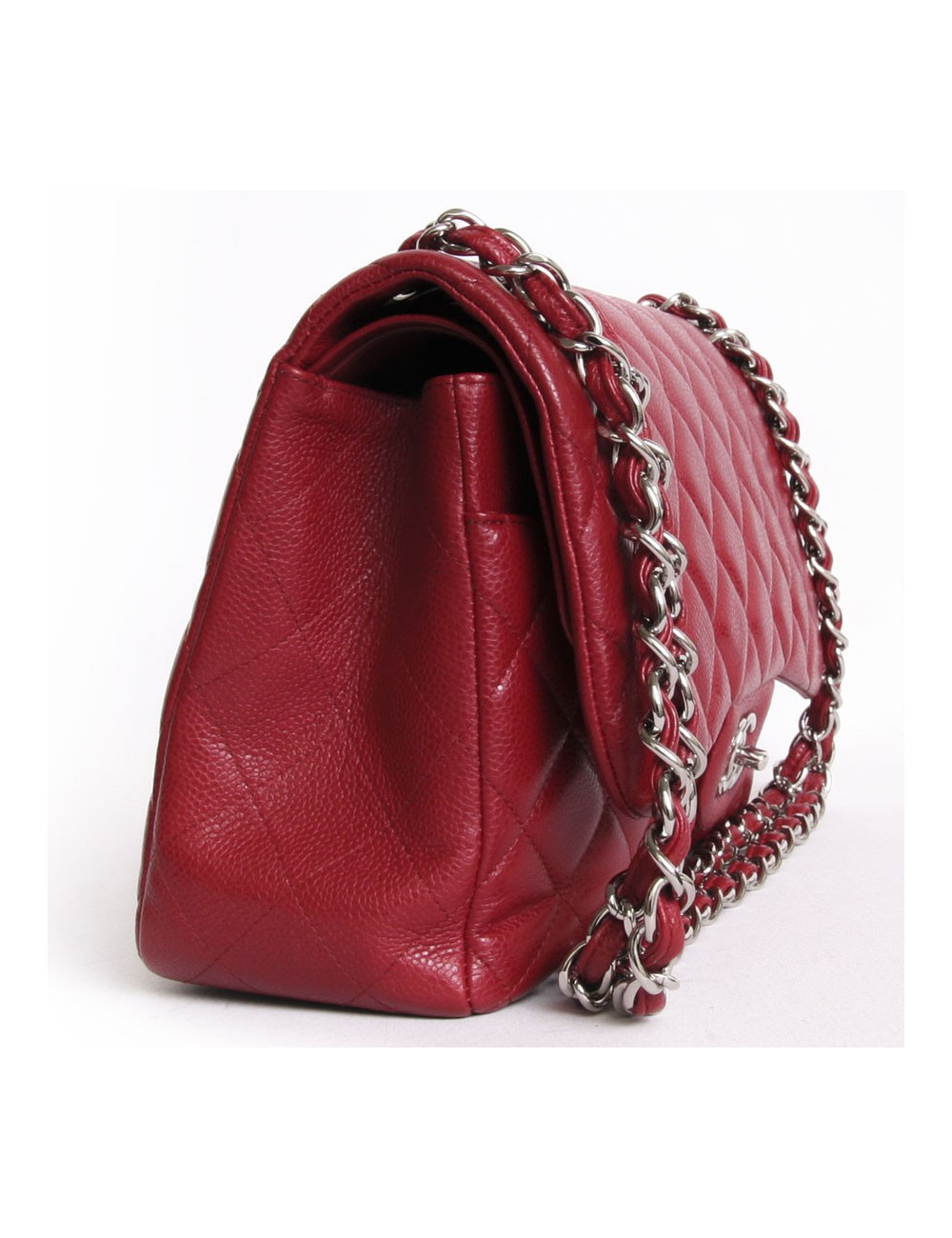 Sac Jumbo CHANEL cuir caviar rouge