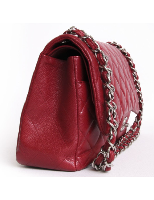 Sac Jumbo CHANEL cuir caviar rouge