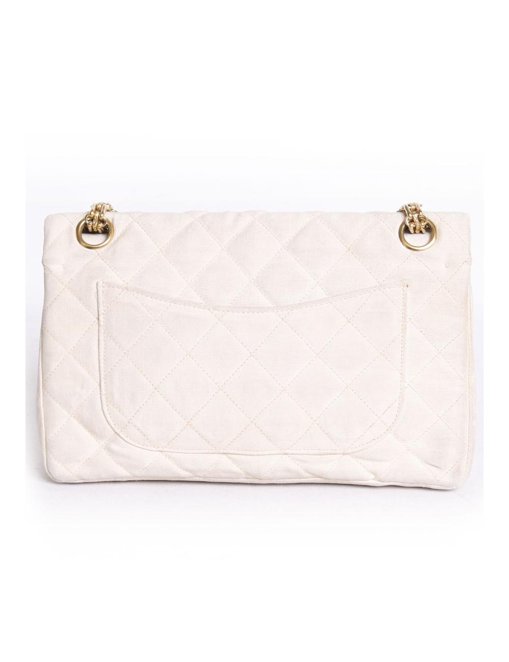 Sac timeless CHANEL en toile écru vintage