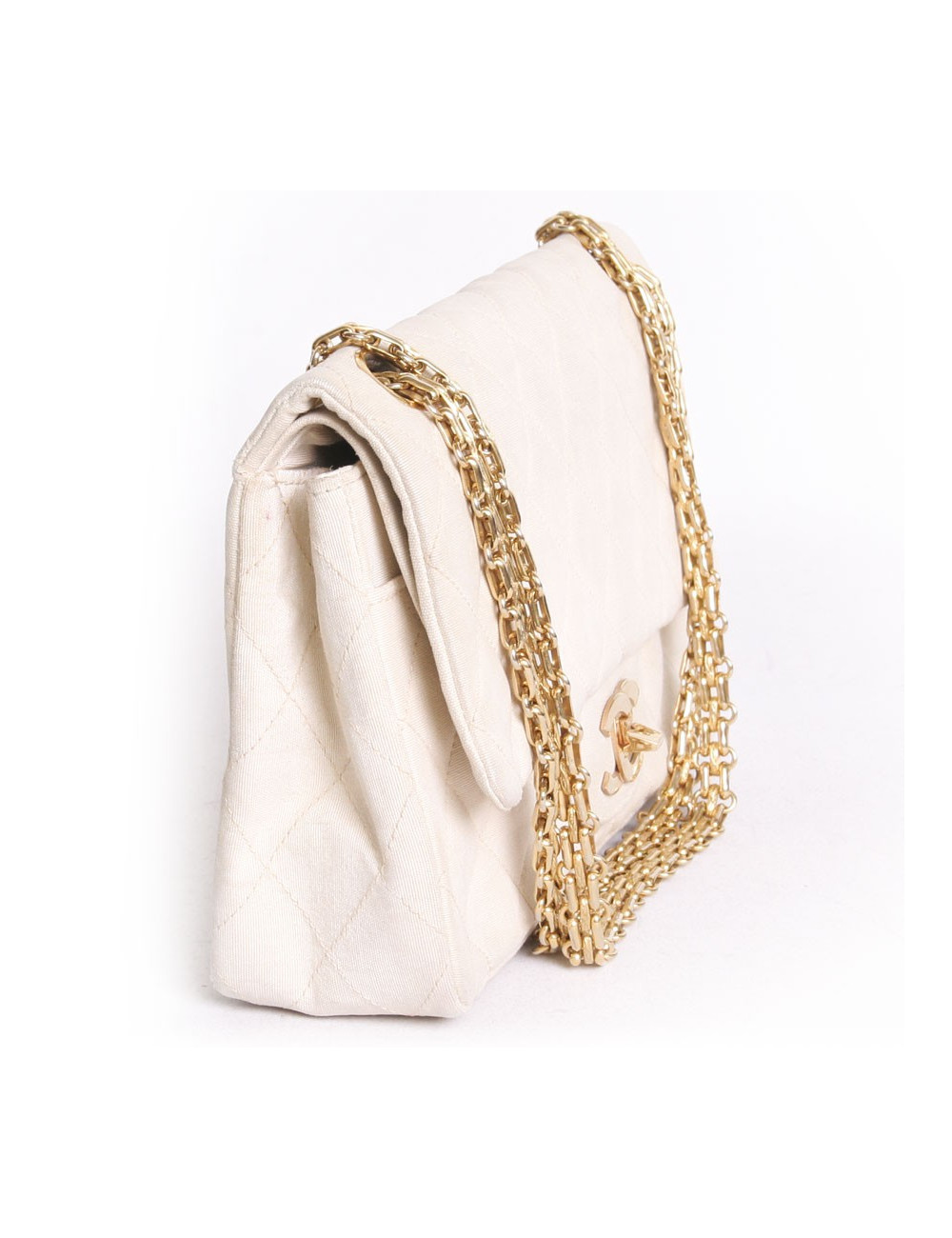 Sac timeless CHANEL en toile écru vintage