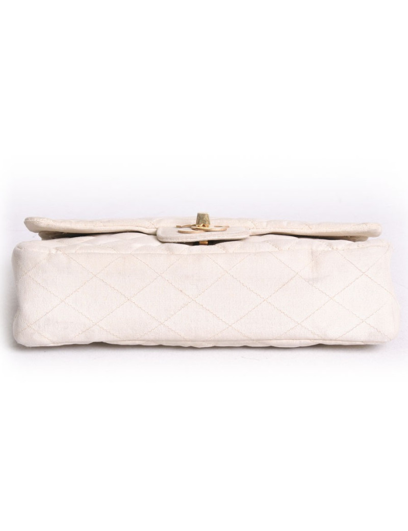 Sac timeless CHANEL en toile écru vintage