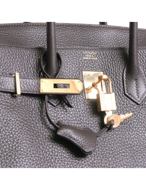 Birkin 35 HERMES taurillon clemence Brown