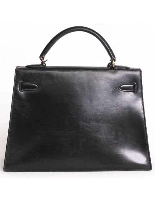 Sac Kelly 32 HERMES cuir box noir