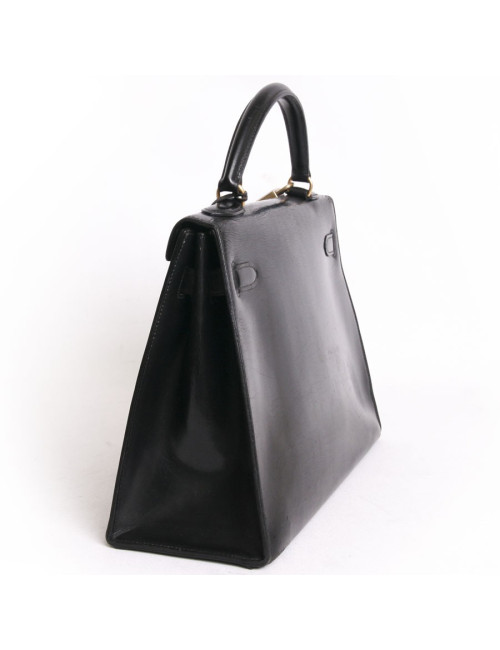 Sac Kelly 32 HERMES cuir box noir