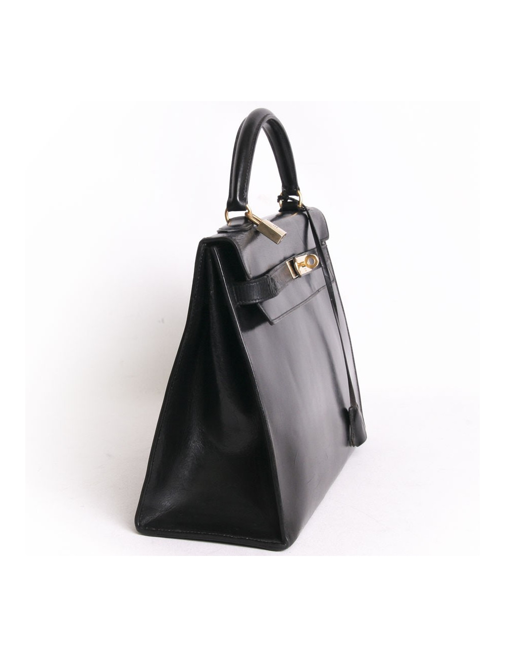 Sac Kelly 32 HERMES cuir box noir