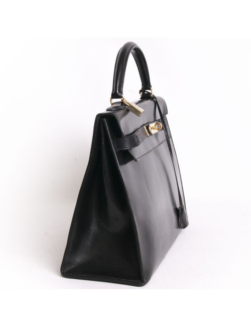 Sac Kelly 32 HERMES cuir box noir