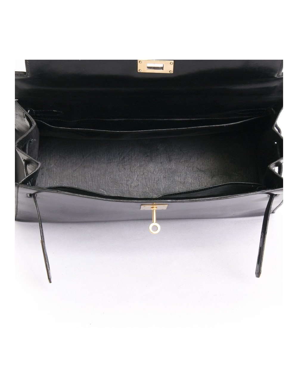 Sac Kelly 32 HERMES cuir box noir