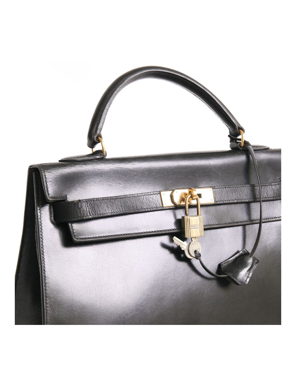 SADDLER 32 leather black bites box SADDLER HERMÈS Kelly bag