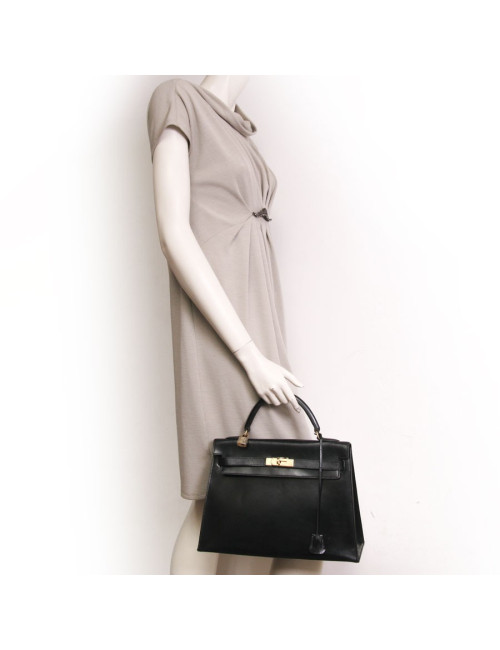 SADDLER 32 leather black bites box SADDLER HERMÈS Kelly bag