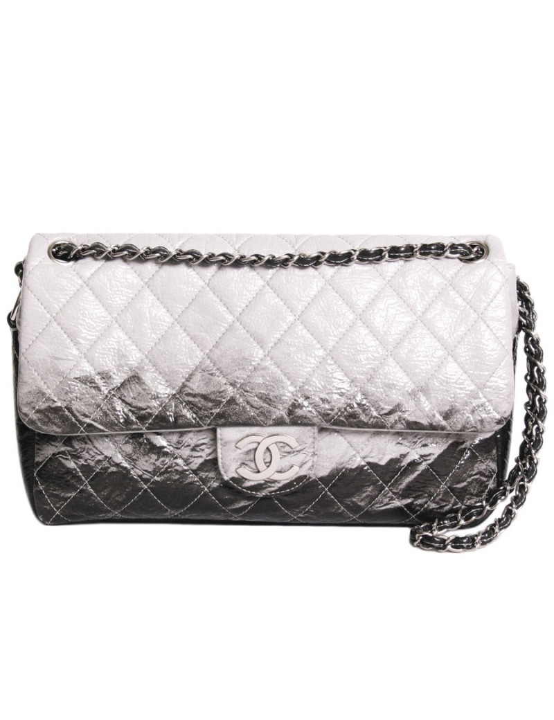 sac CHANEL venis brillant gris et noir