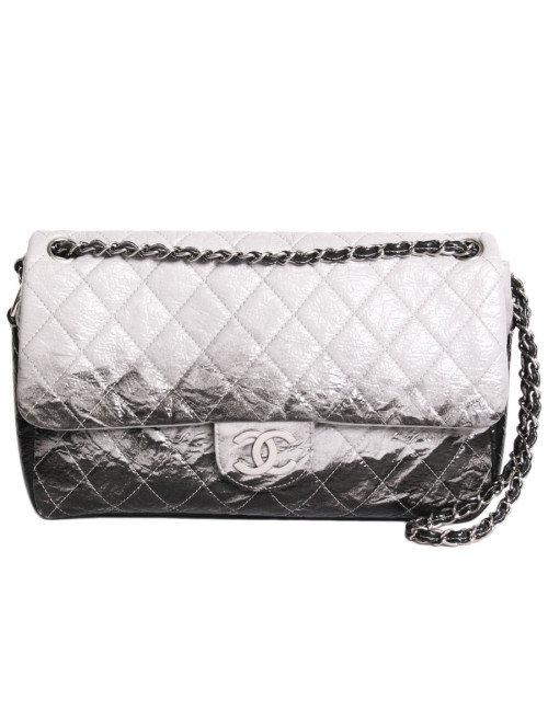 sac CHANEL venis brillant gris et noir