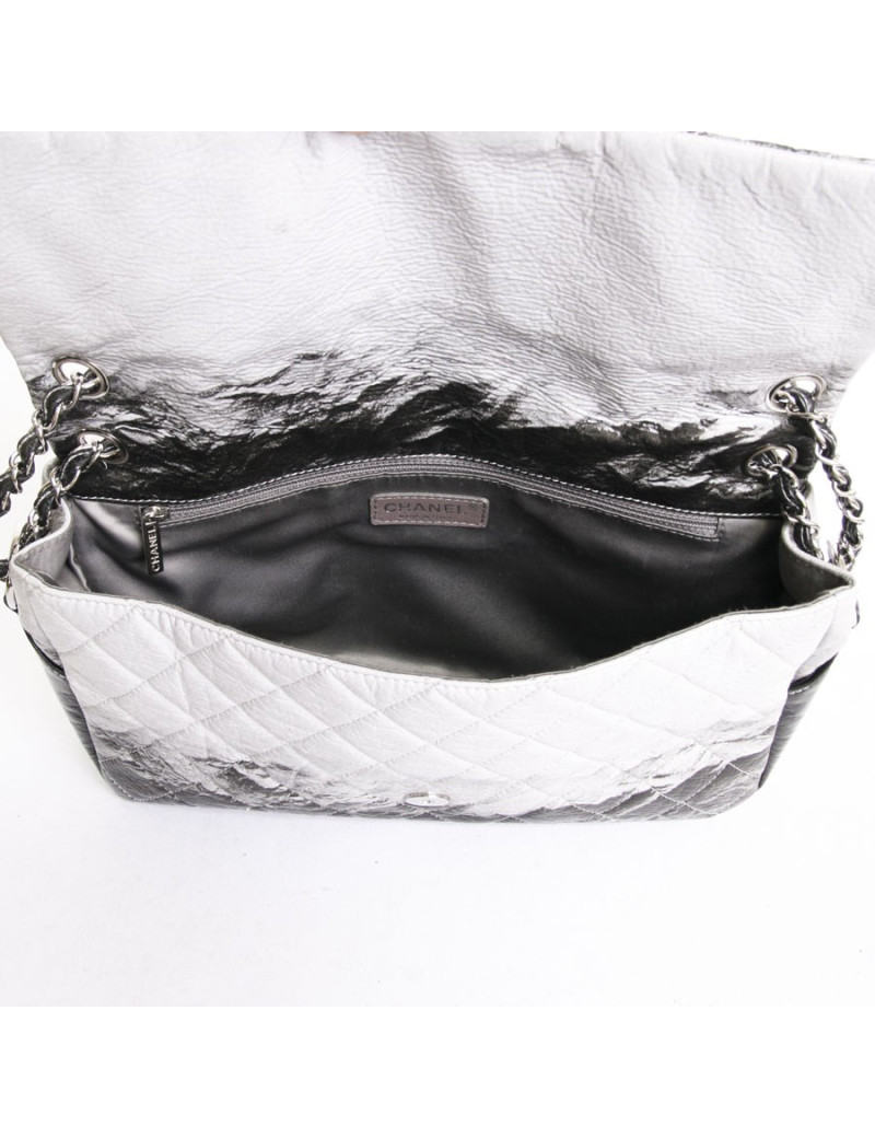 sac CHANEL venis brillant gris et noir