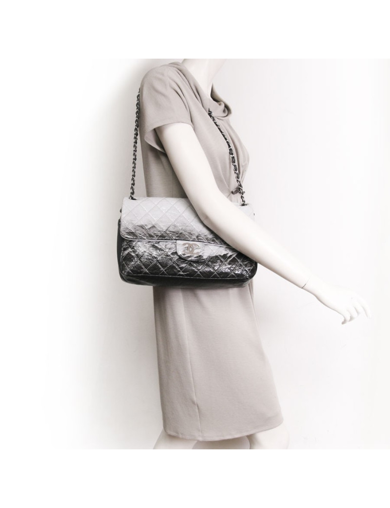 sac CHANEL venis brillant gris et noir