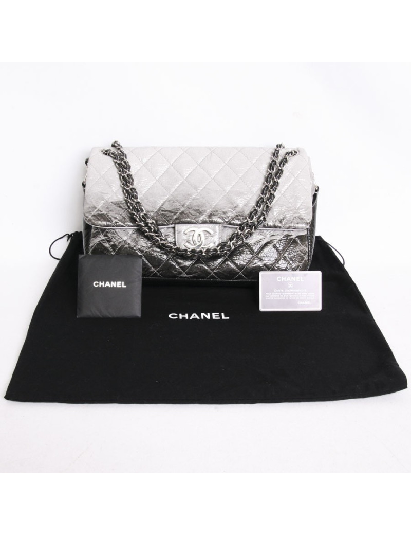 sac CHANEL venis brillant gris et noir