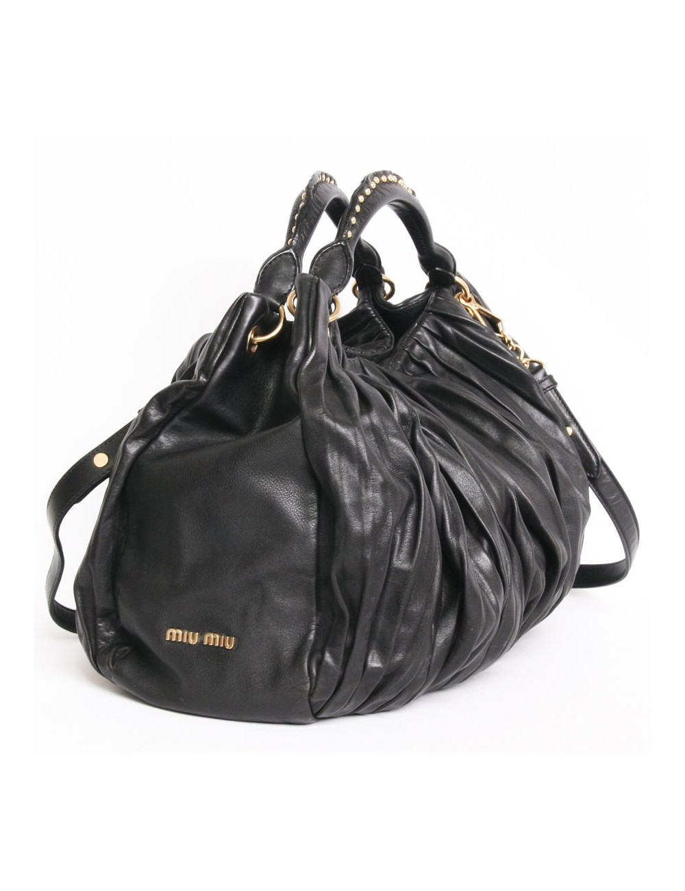 Sac  besace  MIU MIU cuir noir