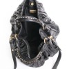 MIU MIU black pleated leather with cross body satchel bag