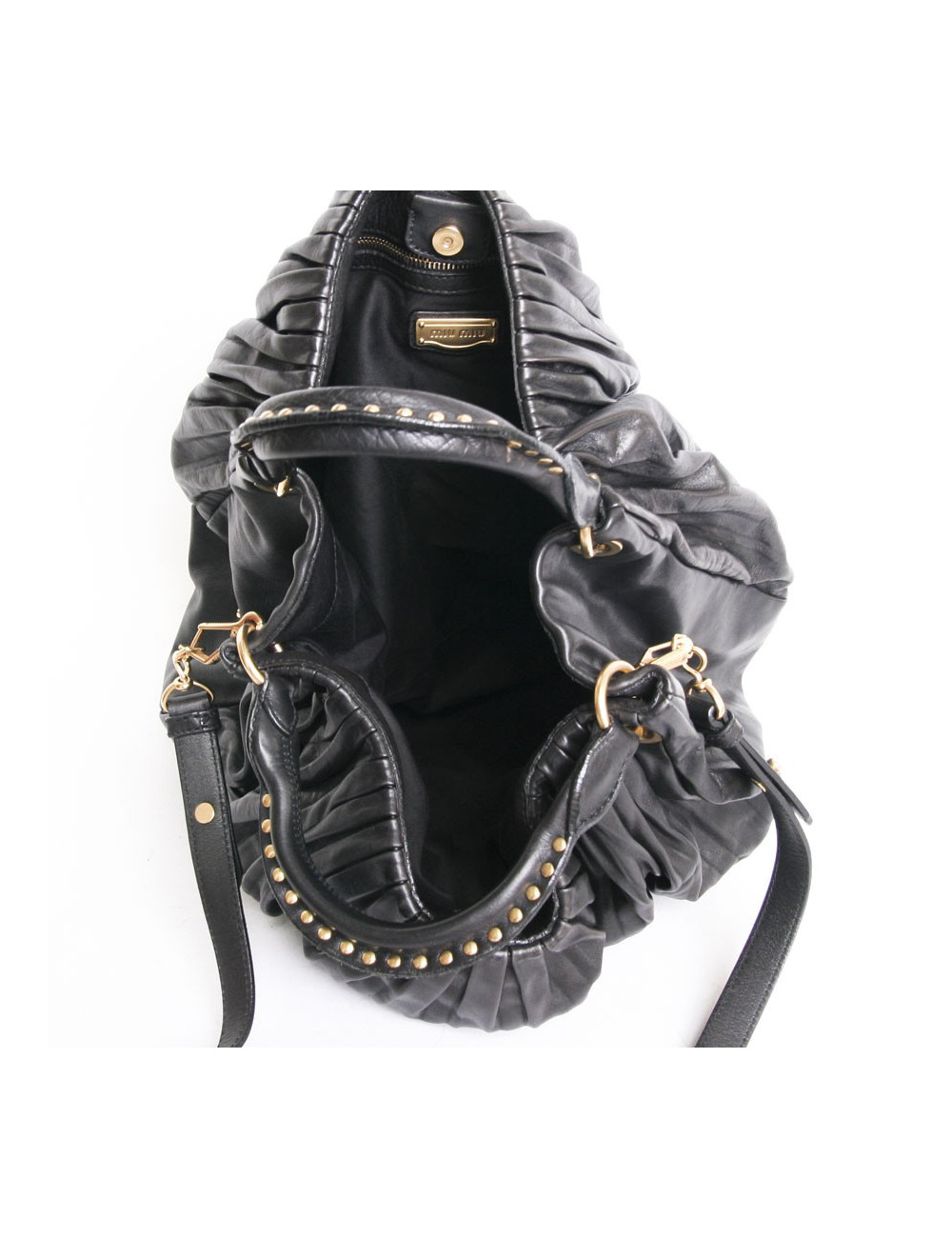 Sac  besace  MIU MIU cuir noir