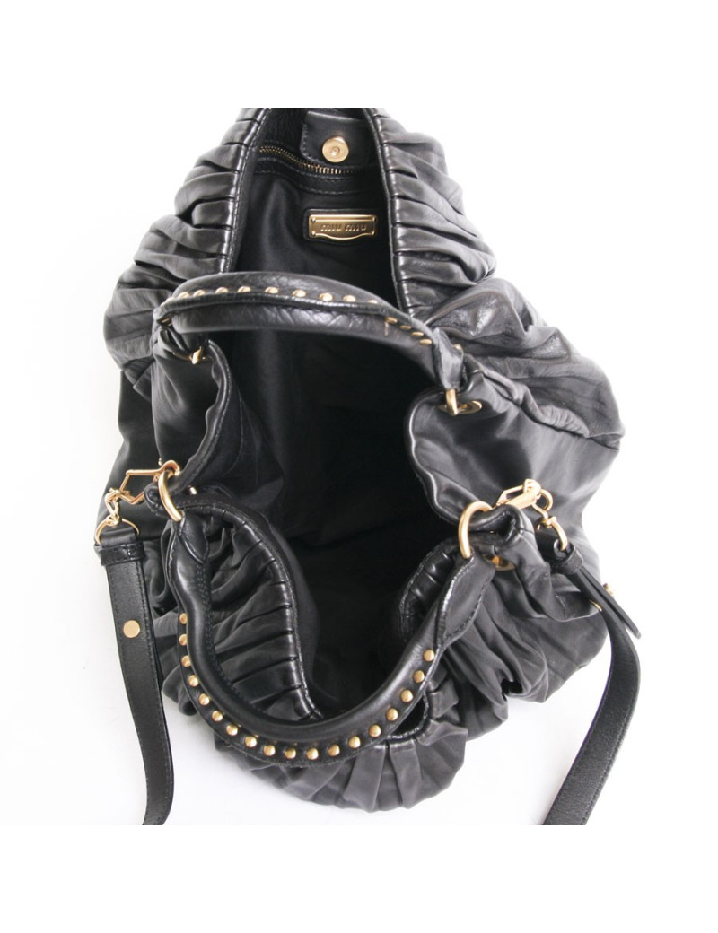 Sac  besace  MIU MIU cuir noir
