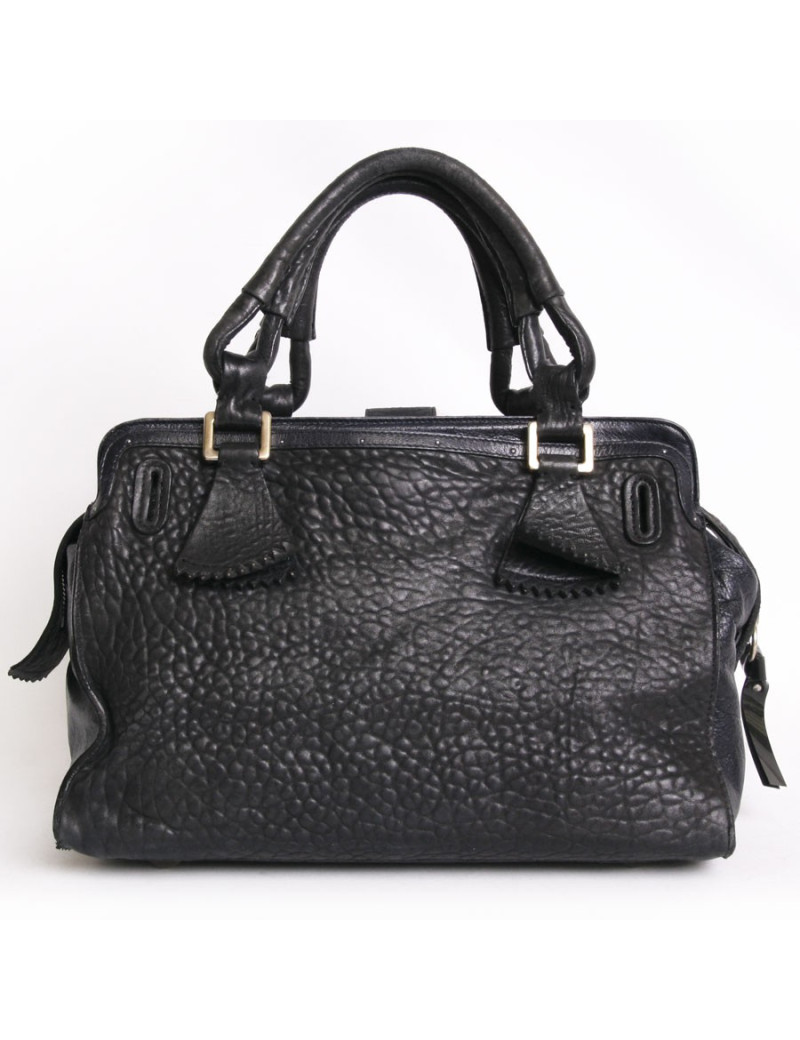 Sac CHLOE bicolore en cuir de vachette noir et bleu