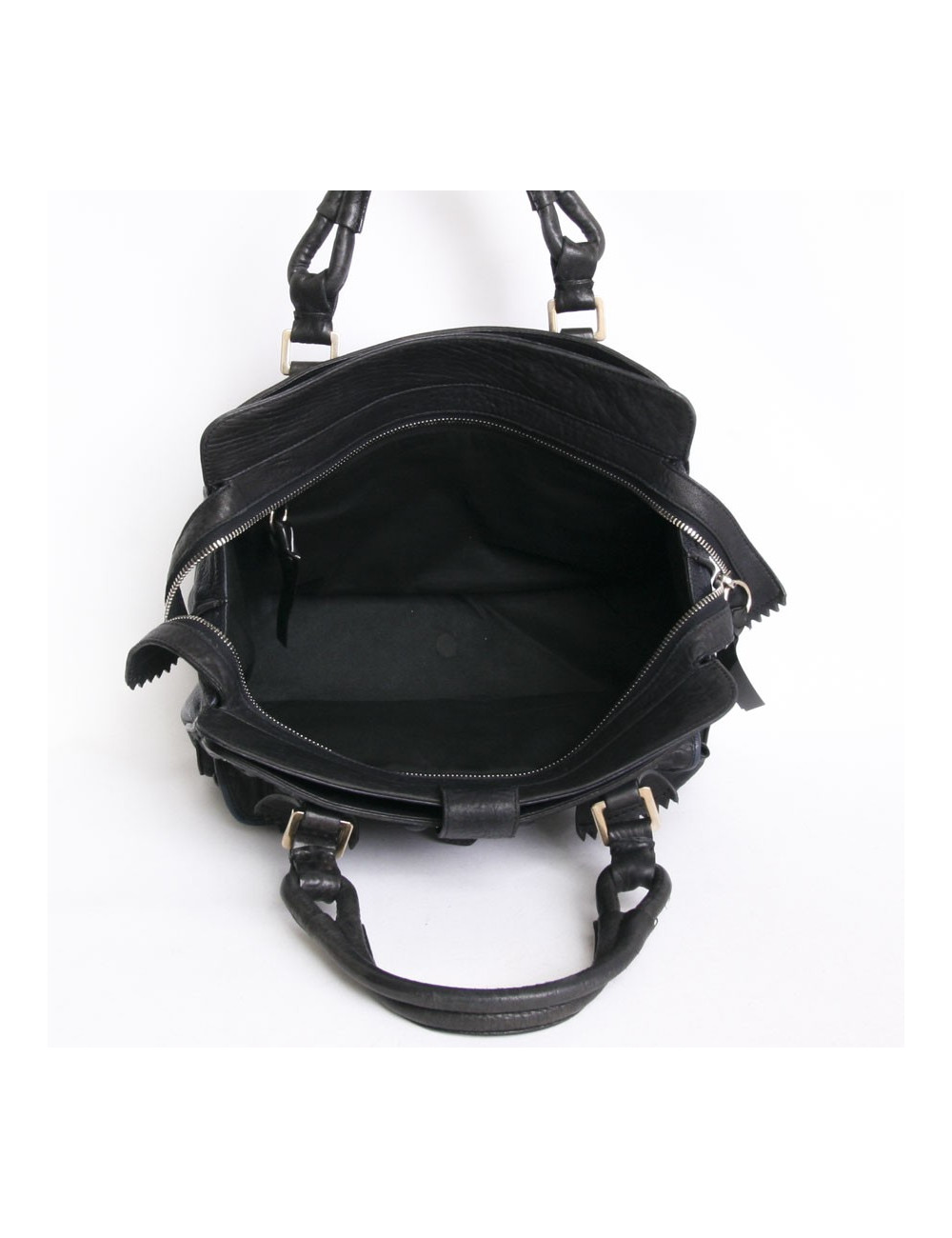 Sac CHLOE bicolore en cuir de vachette noir et bleu