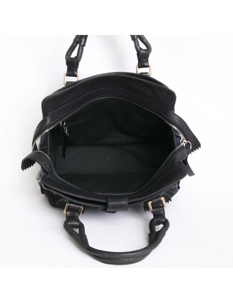 Sac CHLOE bicolore en cuir de vachette noir et bleu