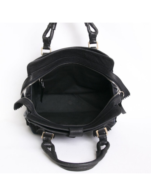 Two-tone leather of calfskin black and blue Elvire CHLOE bag