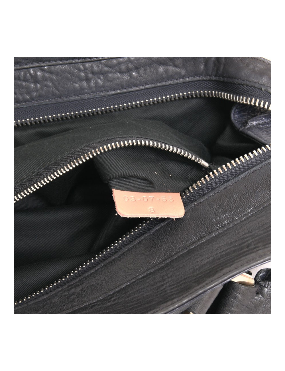 Two-tone leather of calfskin black and blue Elvire CHLOE bag