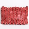 PACO RABANNE bag in coral leather and palladium metal